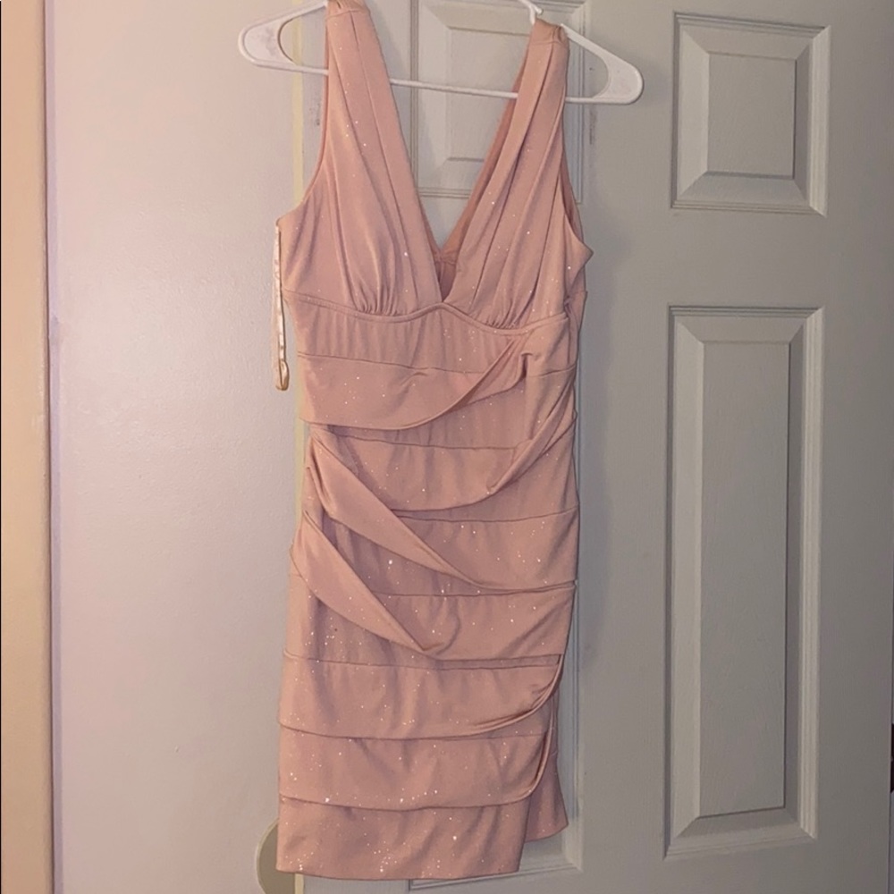 Size L baby pink/champagne/blush party dress